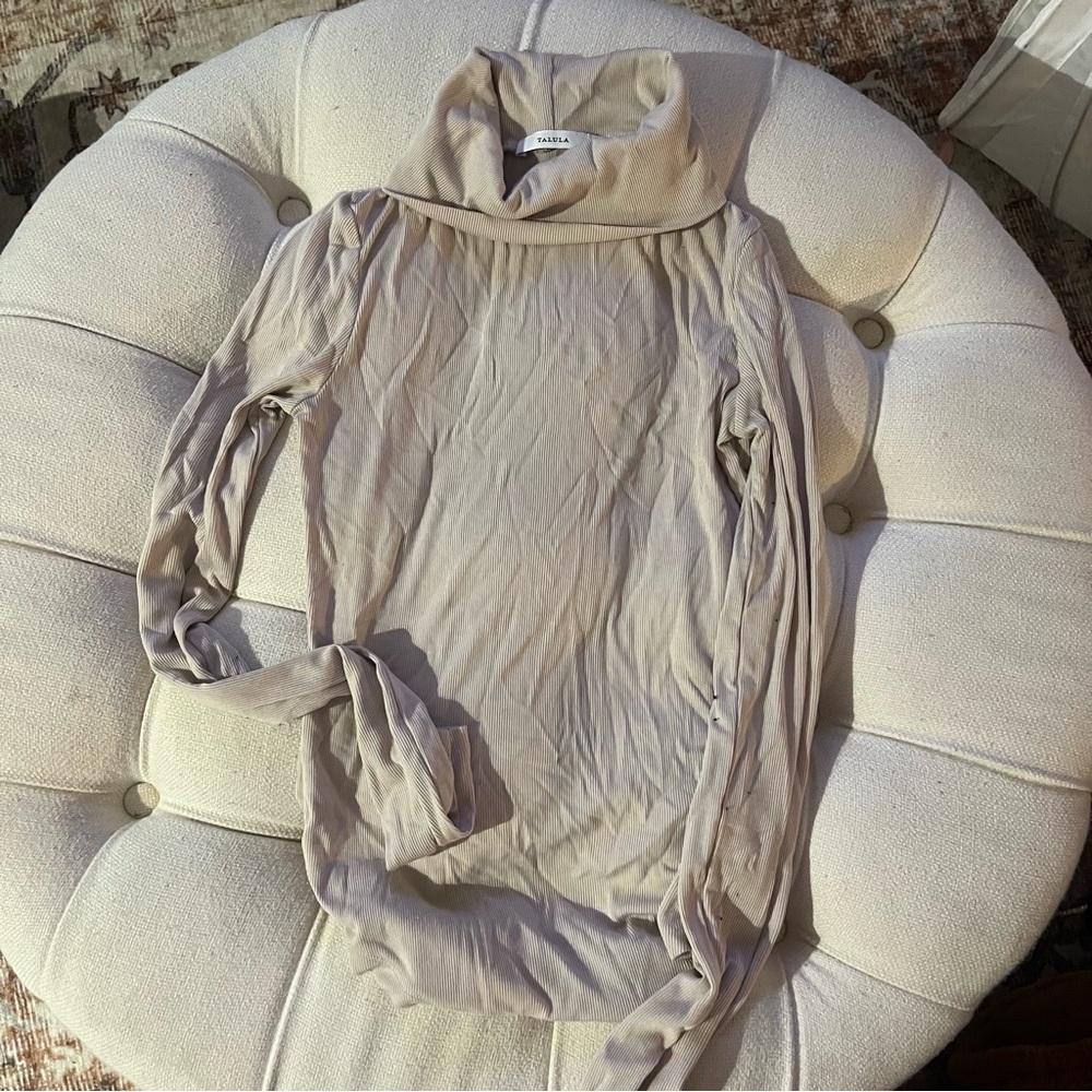 ARITZIA Cream/ White Ribbed Turtleneck